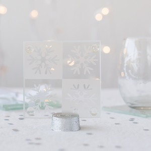 snowflake wedding coaster