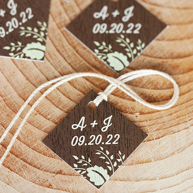 Personalized Diamond Wedding Favor Gift Tags