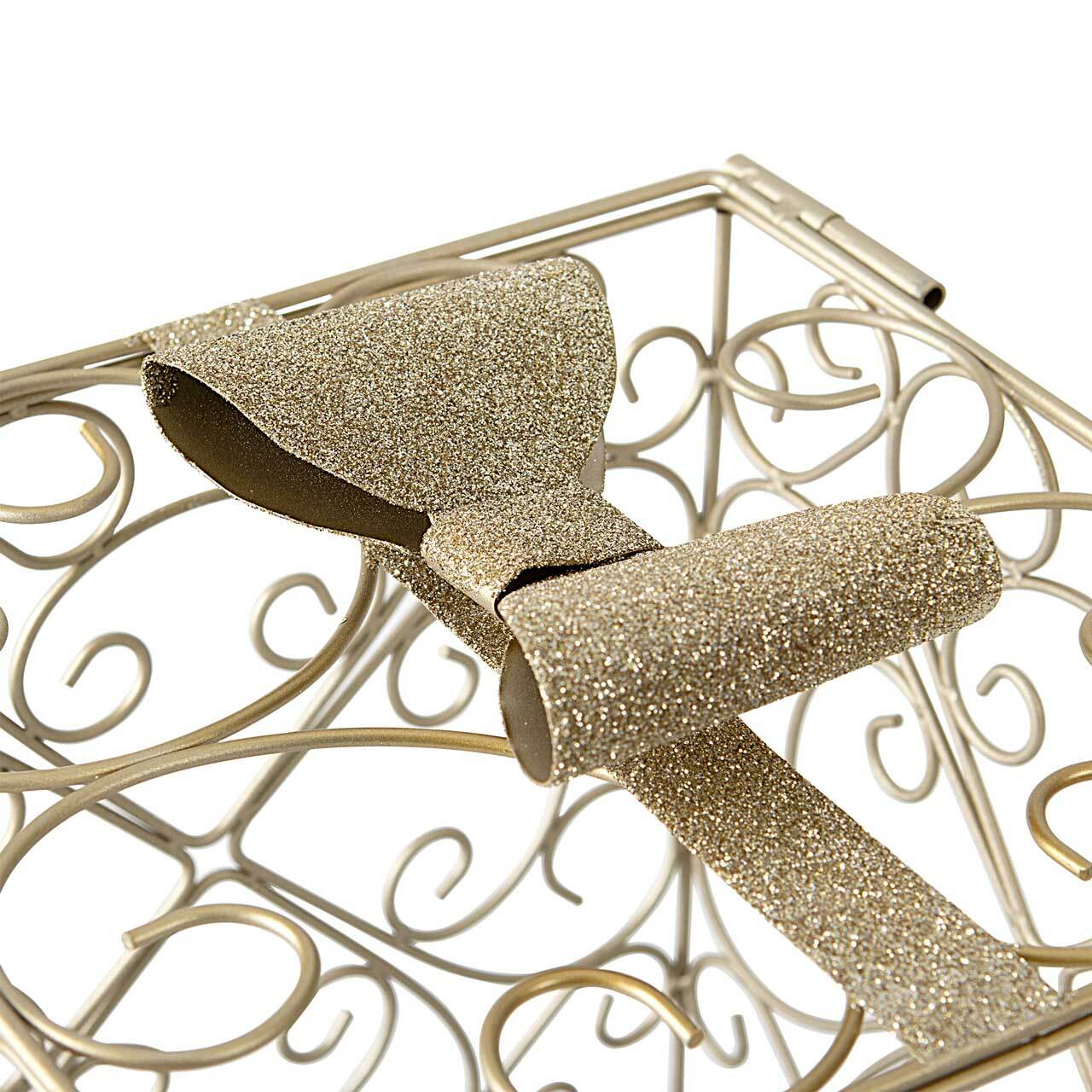 Metal Wedding Reception Card Box with Bow Tie Design