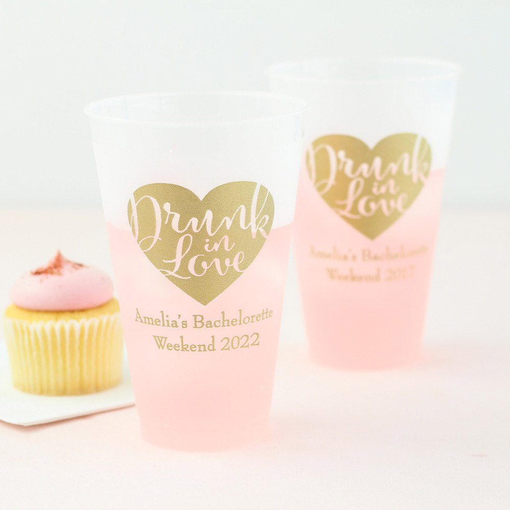 Personalized Wedding Frosted Plastic Cups