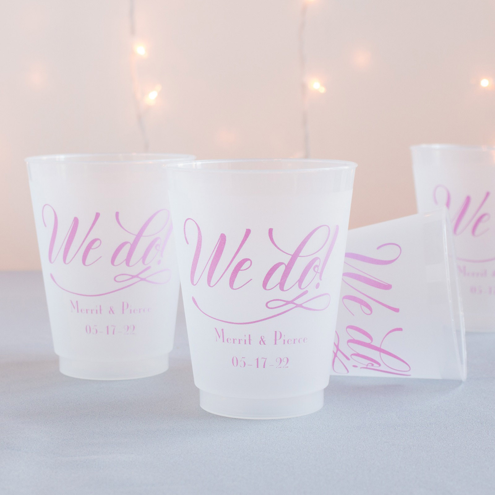Monogram Frosted Wedding Cups, Modern Wedding Cups, Fancy Elegant Script,  Custom Wedding Cups, Plastic Cups, 16oz Frosted Cups -  Singapore