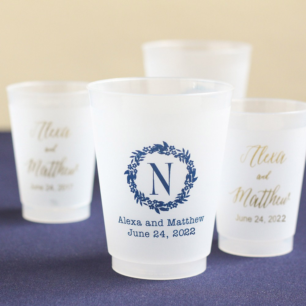 Personalized Open Text Frosted Plastic Cups - 50 Pc.