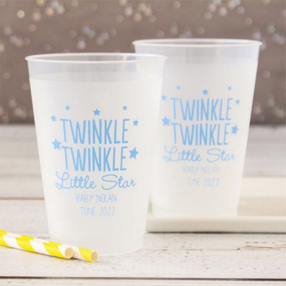 Personalized Frosted Plastic Baby Shower Cups