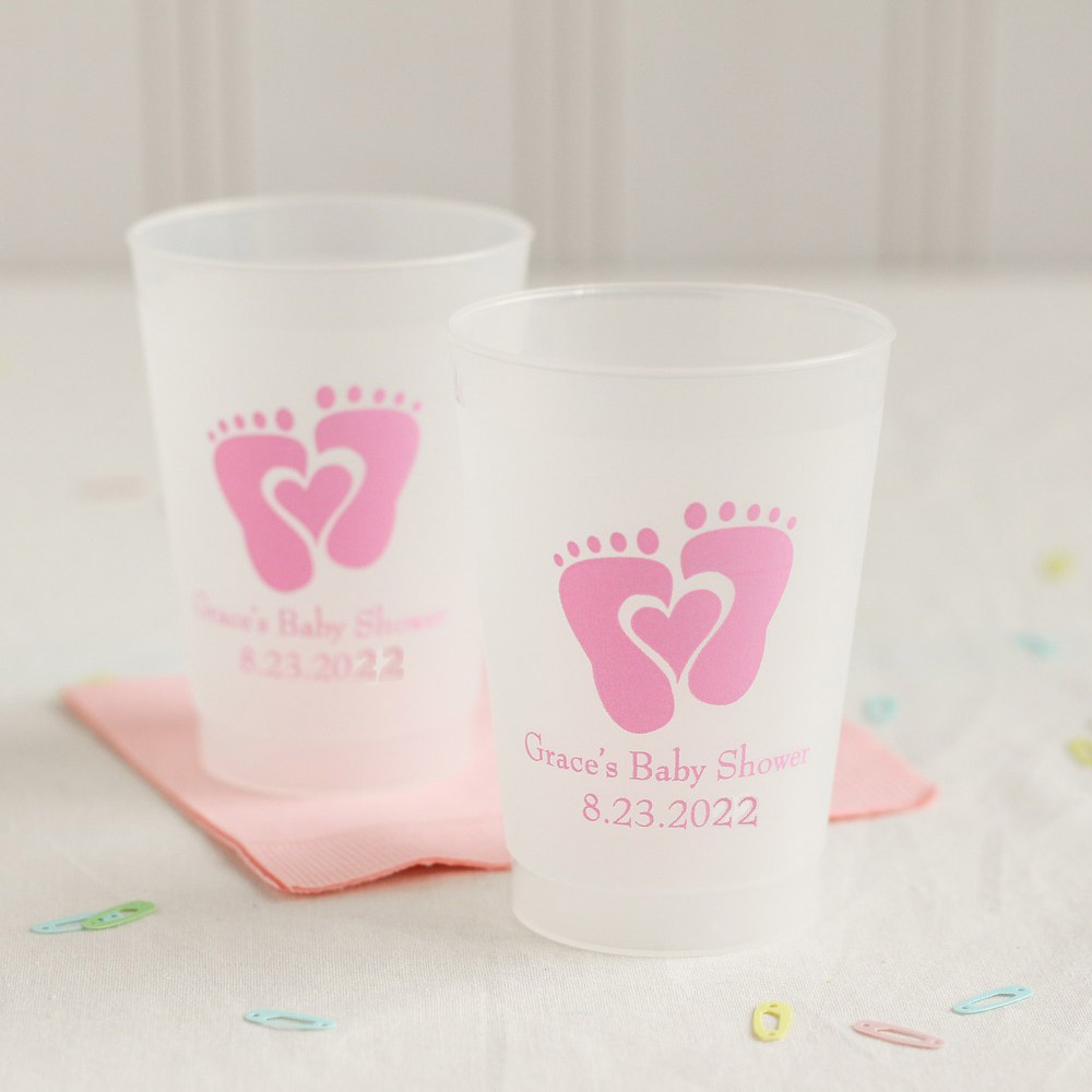 Personalized Frosted Plastic Baby Shower Cups