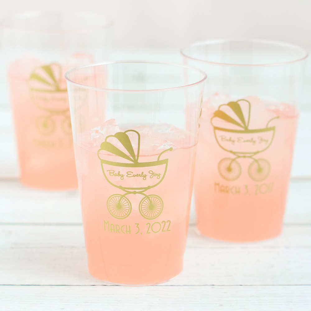 Personalized Carriage Clear Plastic Cups