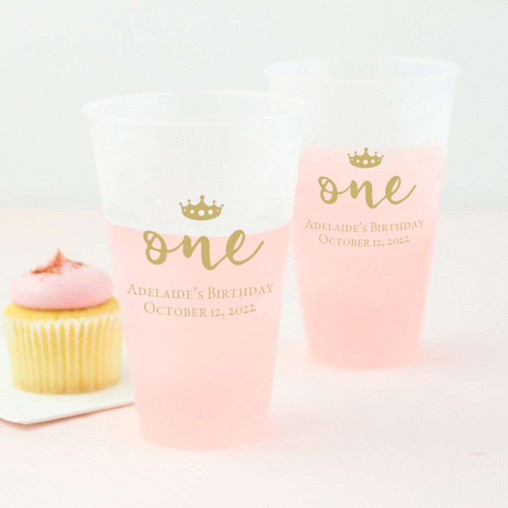Personalized First Birthday Frosted Cups