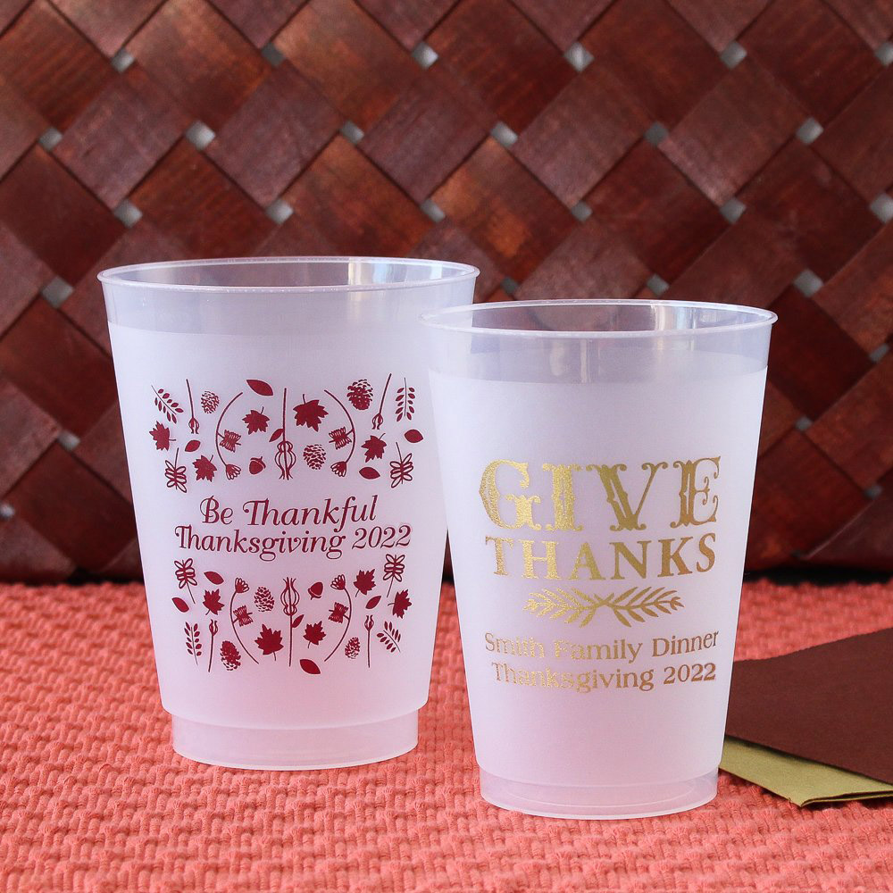 Personalized Frosted Plastic Holiday Cups