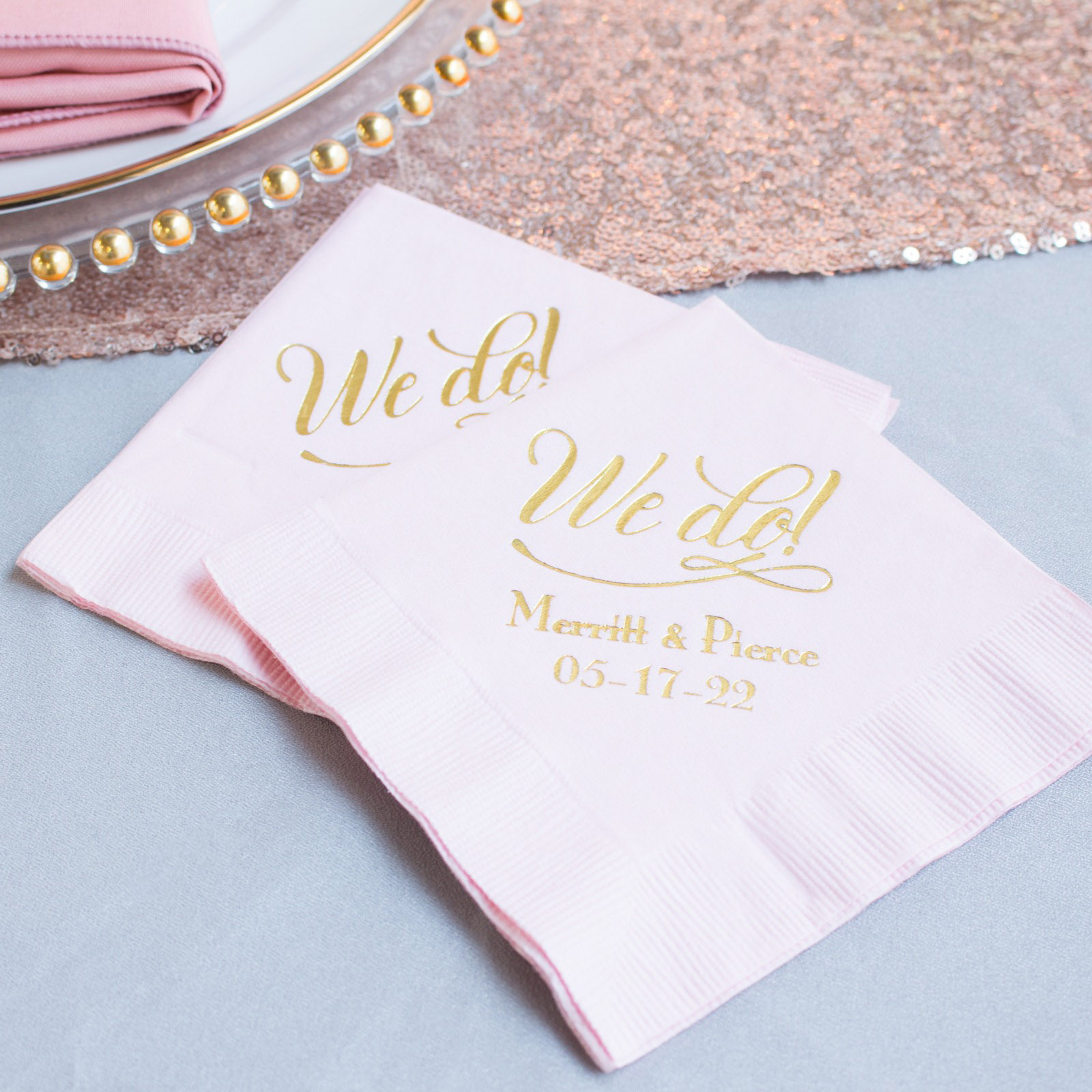 Personalized Wedding Napkins Beaucoup
