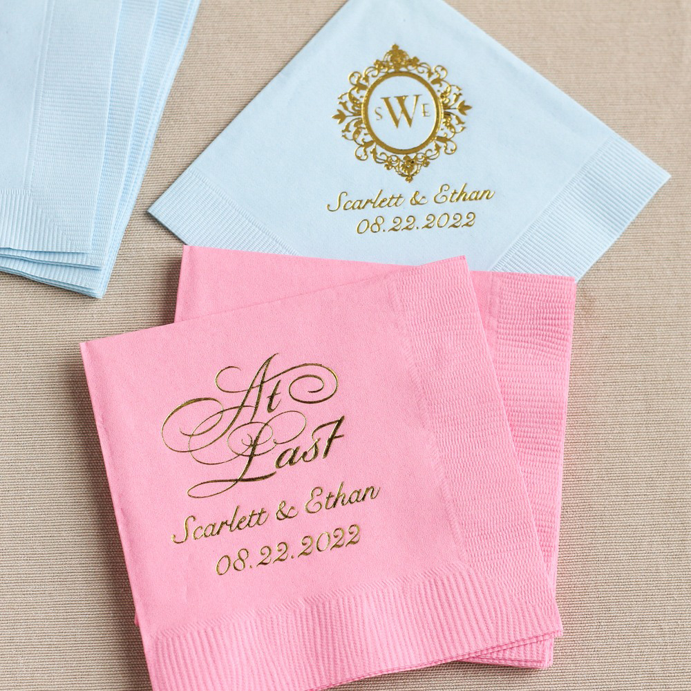 Personalized Wedding Napkins Beaucoup