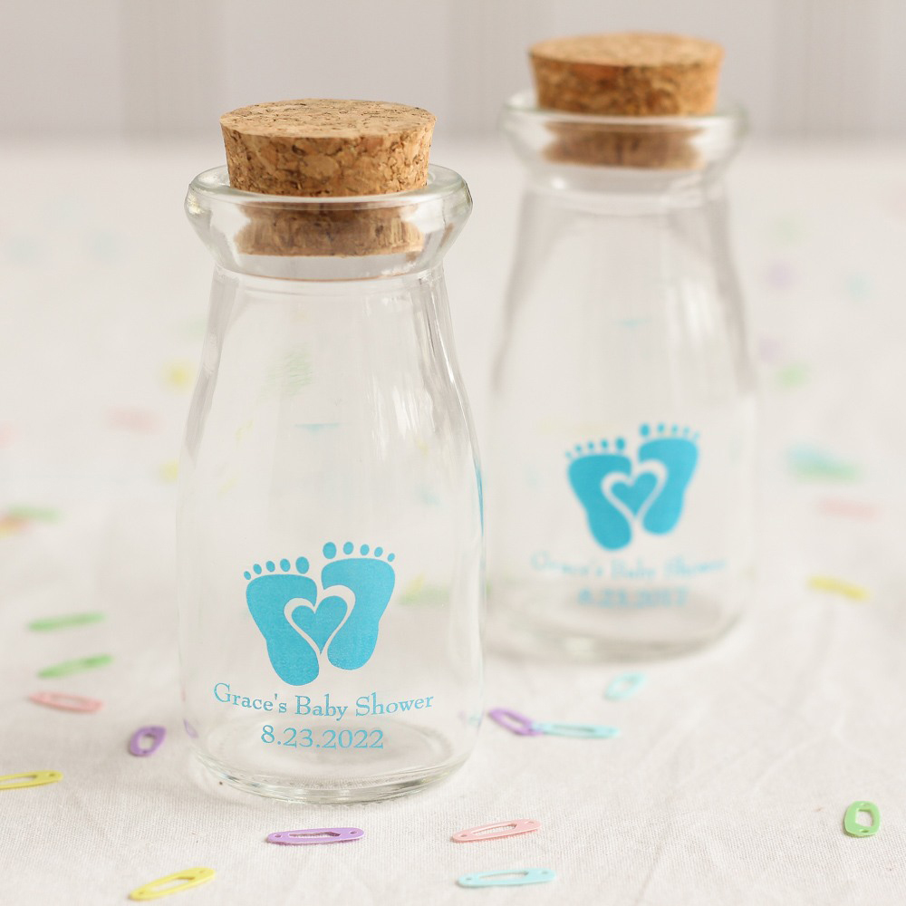 Personalized Glass Milk Jar with Cork Top