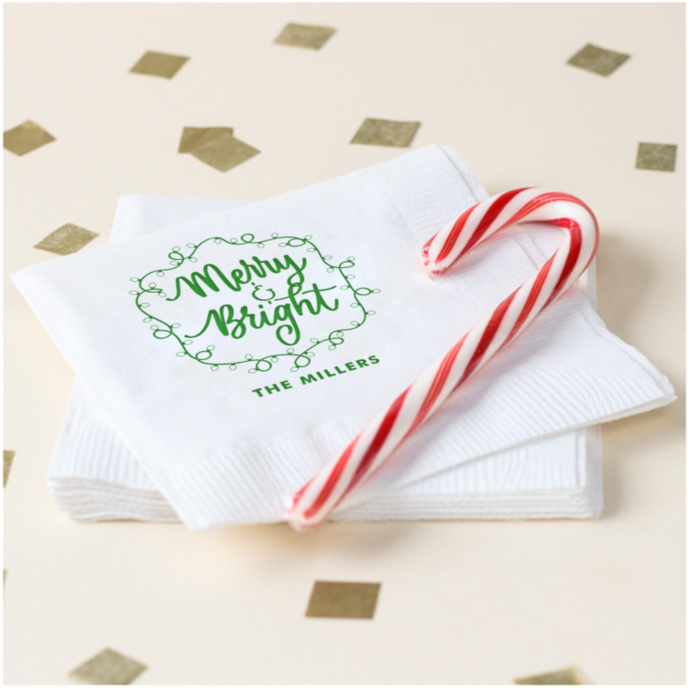 Personalized Paper Napkins, Paper Holiday Napkins, Paper Napkins