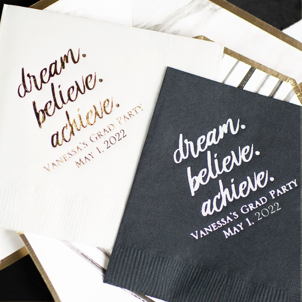 Personalized Dream Believe Exclusive Party Napkins