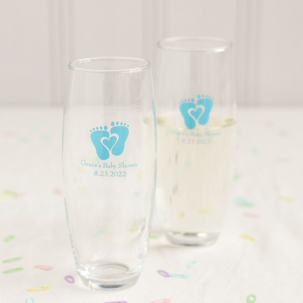 Personalized Baby Feet Stemless Champagne Flute