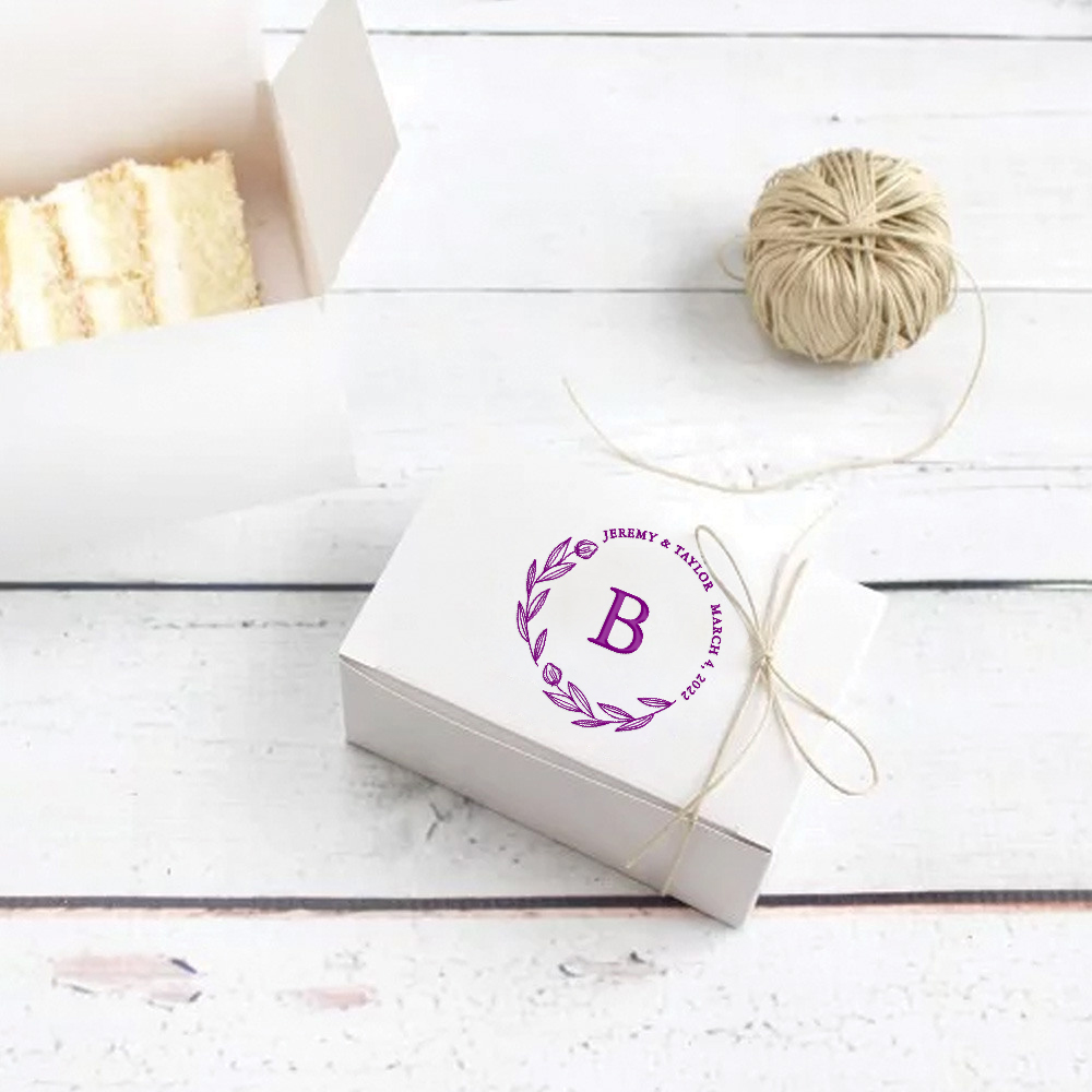 10 Personalised Hearts Wedding Cake Boxes 