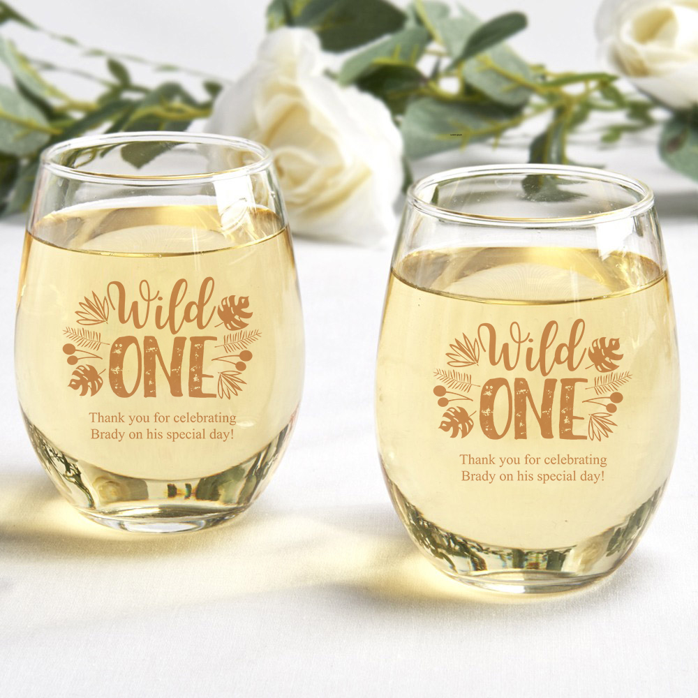 Set of 6 Stemless Wine Glasses Gift Box, 15oz, Clear Sold by at Home