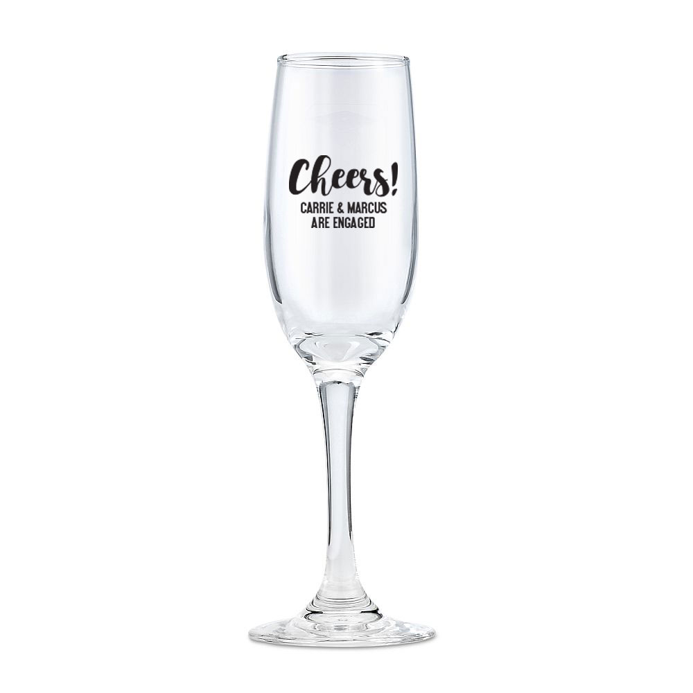 Personalized 9 oz. Stemless Champagne Glass - Wedding