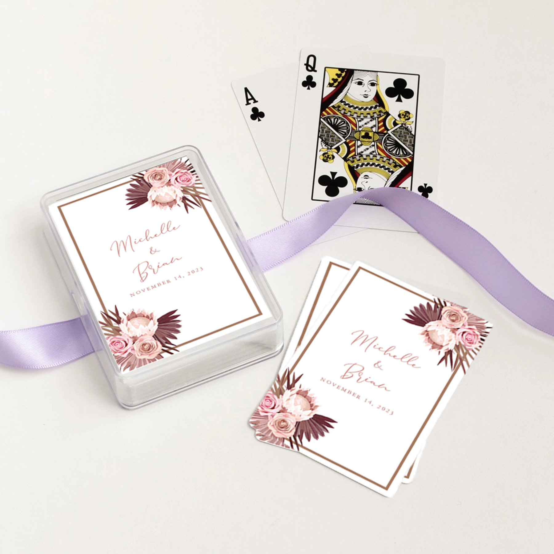 24 Sets Personalized Playing Cards Bridal Wedding Shower Favors 