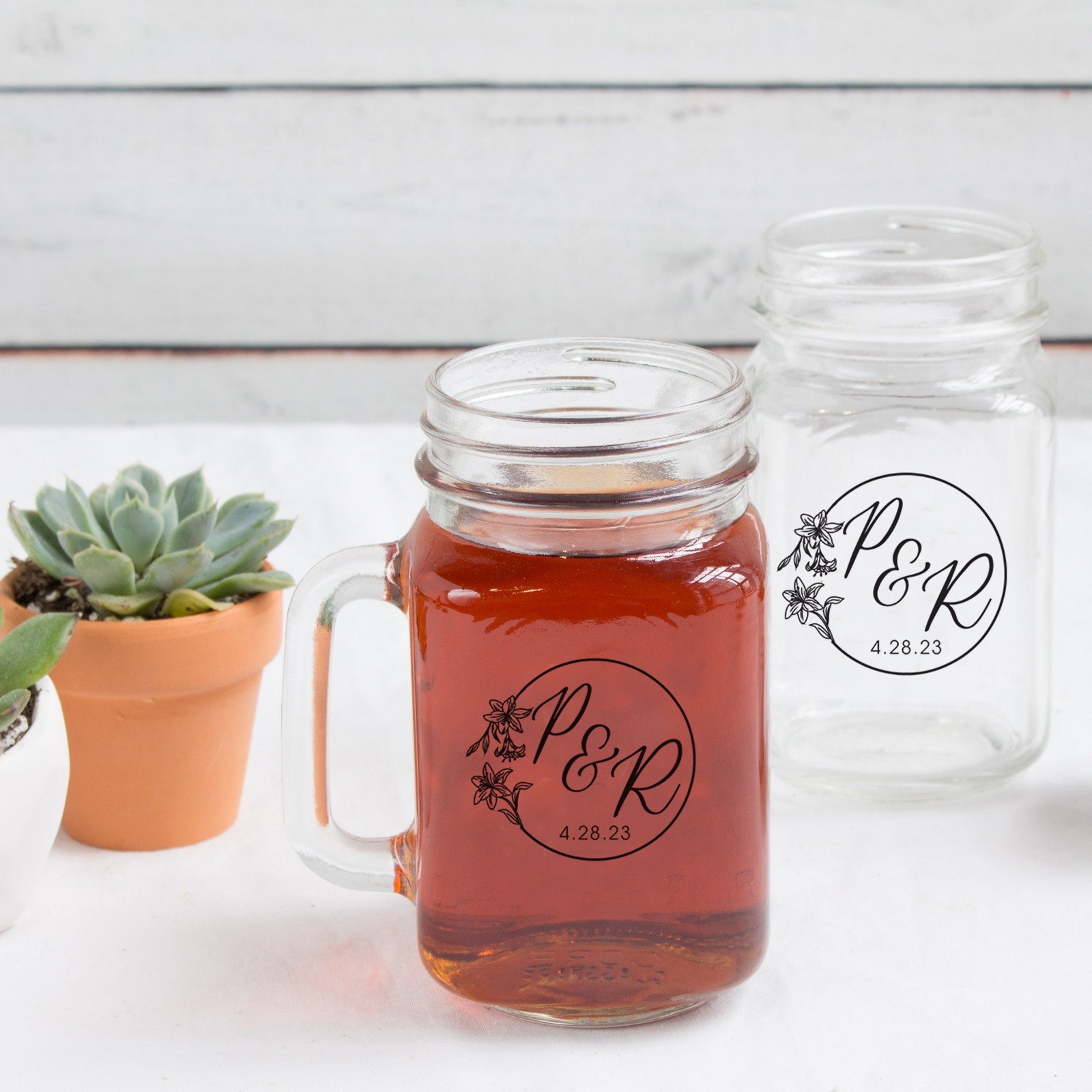 Personalized Friendsgiving Mason Jar Mugs