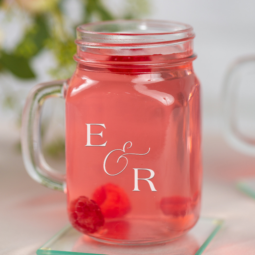 Personalized Printed Mason Jar Mug Favors