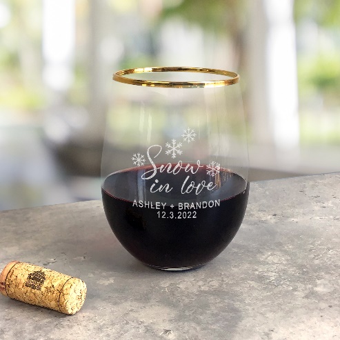 Personalized Stemless Graduated Wine Glasses - Custom Engraved in Bulk