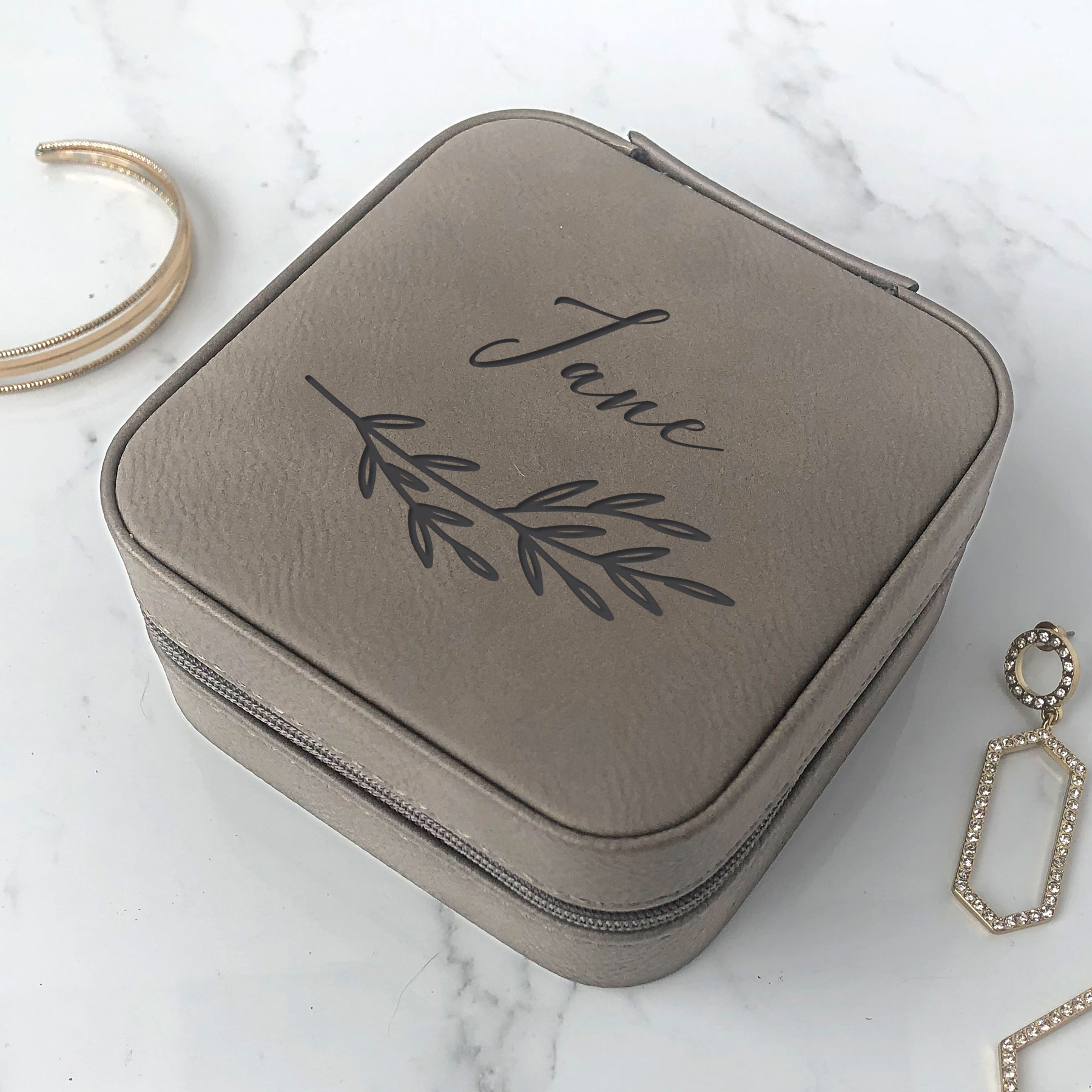 Grey Travel Jewelry Box