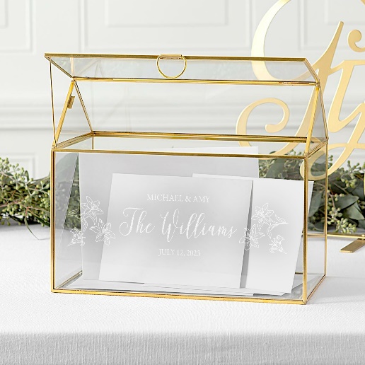 Personalized Glass Terrarium Reception Gift Card Holder