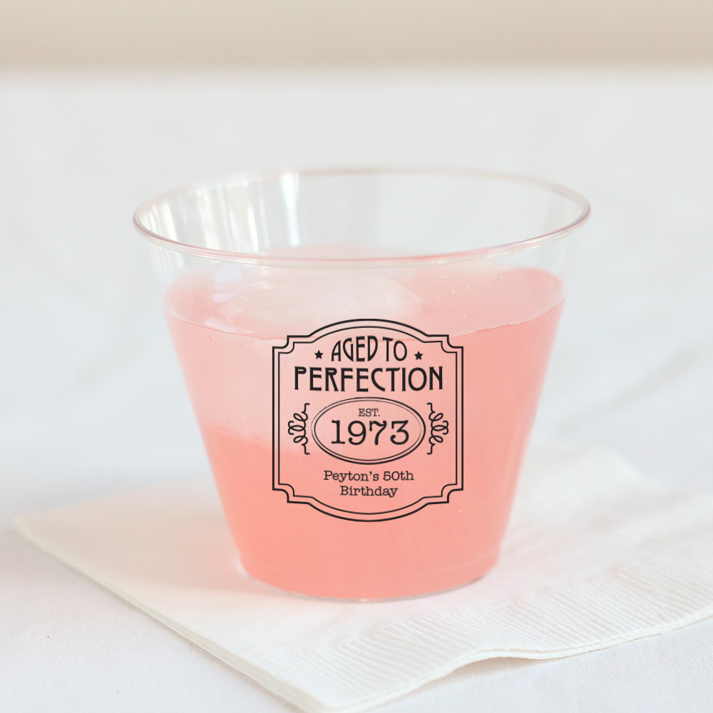 Personalized Clear Plastic Cups for Weddings