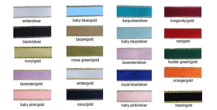 Metal Ribbon Color Personalized Metallic Edge Ribbon, Personalized Metallic Favor Ribbon ...