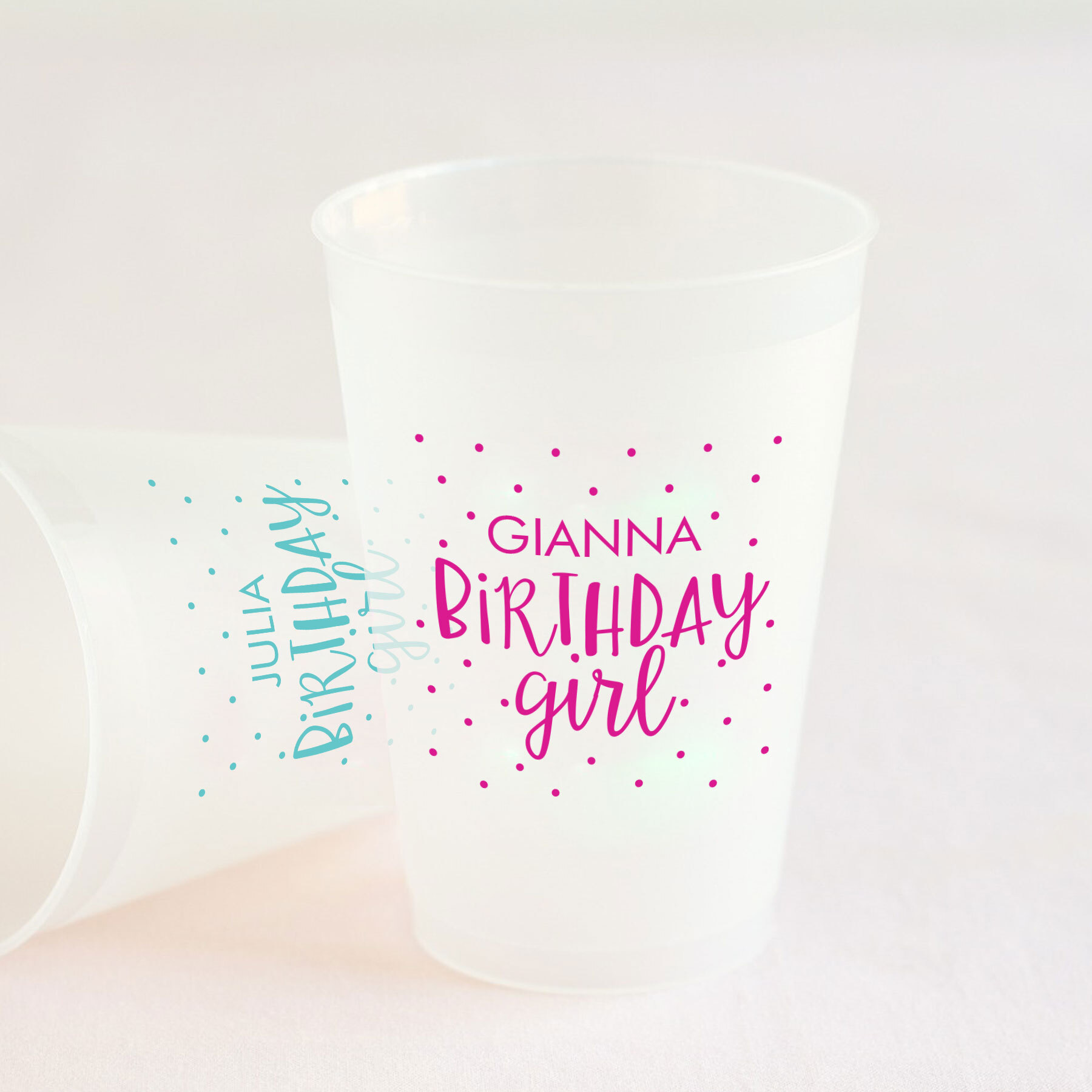 Personalized Frosted Plastic Cups